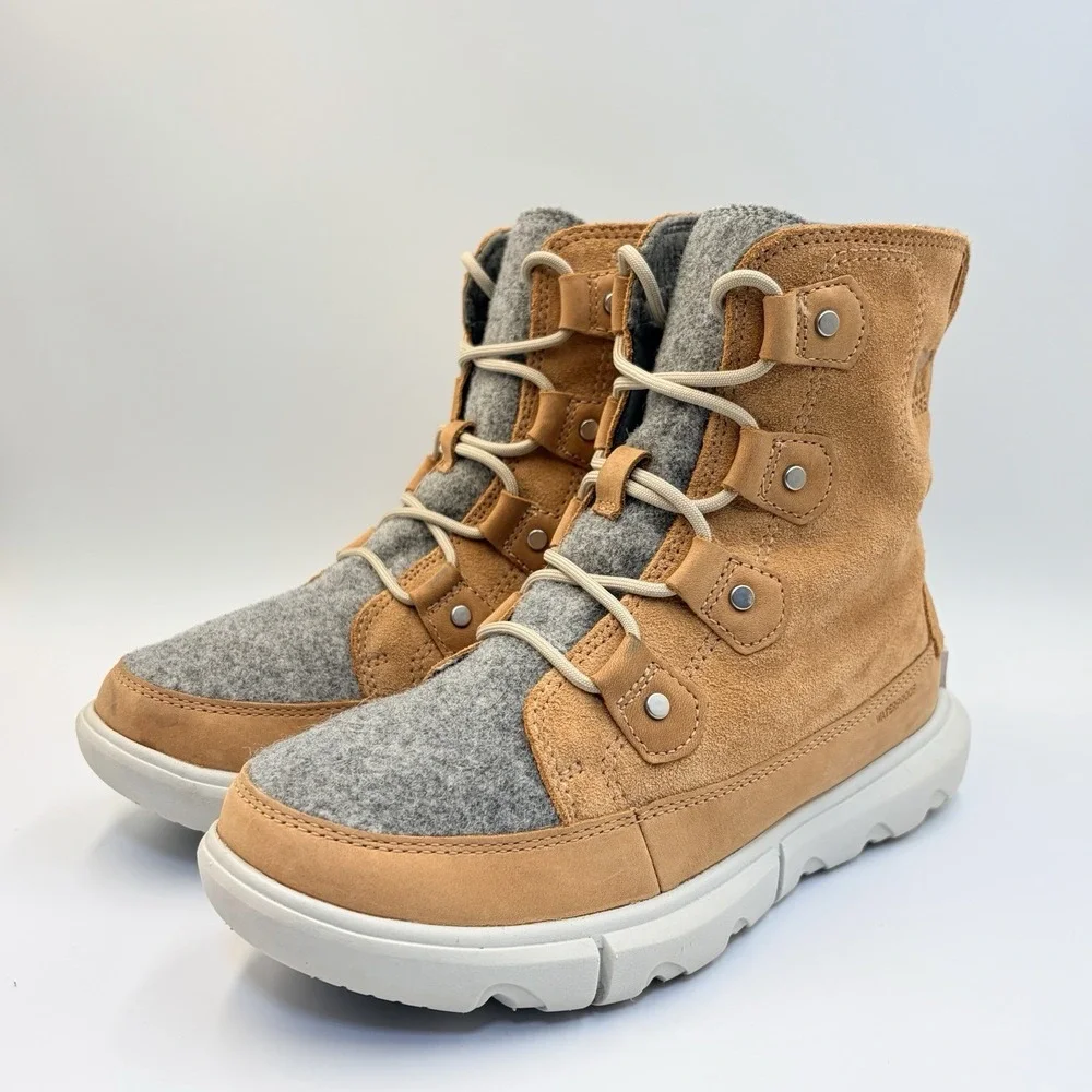 Sorel Explorer II Joan Felt NL4460-253 Women's Size 7.5 Camel Waterproof Boots